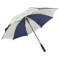 Customized advertising parasolpongee fabric white and blue  automatic straight umbrella for market